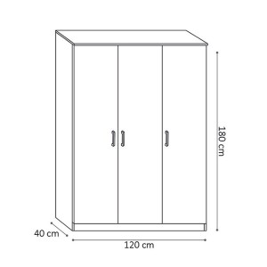 Garde Robe REY, armoire 3 portes idéal pour votre entrée, votre buanderie ou votre sdb