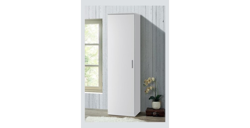 Armoire une porte collection ALABAMA - Coloris Blanc.