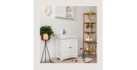 Meuble lavabo salle de bain coloris blanc collection CLEAN - Meuble de salle de bain