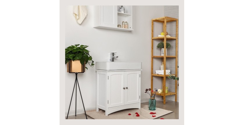 Meuble lavabo salle de bain coloris blanc collection CLEAN - Meuble de salle de bain