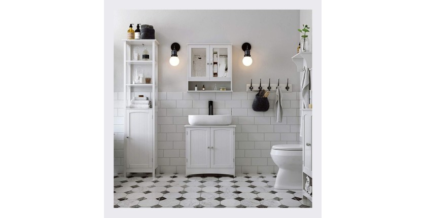 Meuble lavabo salle de bain coloris blanc collection CLEAN - Meuble de salle de bain