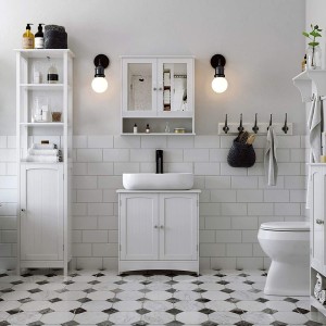 Meuble lavabo salle de bain coloris blanc collection CLEAN - Meuble de salle de bain