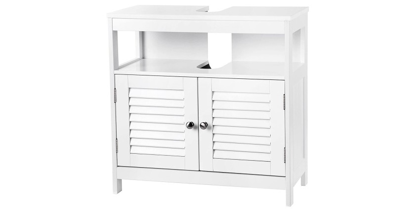 Meuble sous lavabo coloris blanc collection CLEAN - Meuble de salle de bain