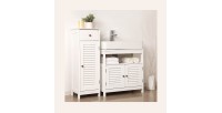 Meuble sous lavabo coloris blanc collection CLEAN - Meuble de salle de bain