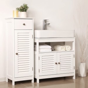 Meuble sous lavabo coloris blanc collection CLEAN - Meuble de salle de bain
