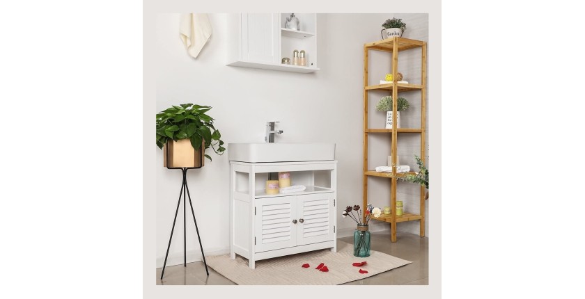 Meuble sous lavabo coloris blanc collection CLEAN - Meuble de salle de bain
