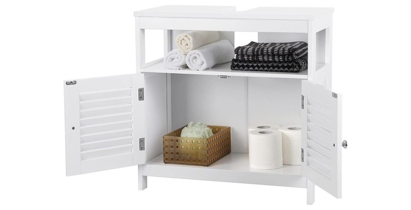 Meuble sous lavabo coloris blanc collection CLEAN - Meuble de salle de bain