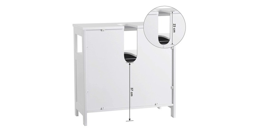 Meuble sous lavabo coloris blanc collection CLEAN - Meuble de salle de bain