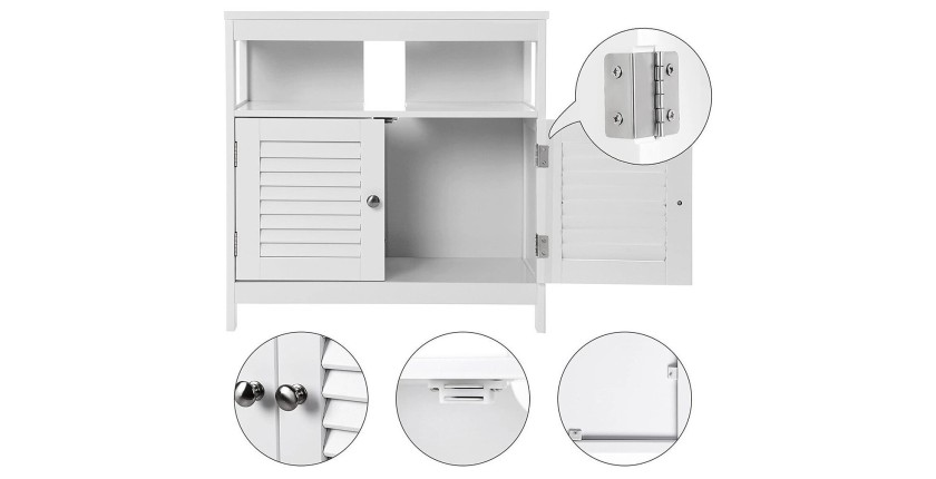 Meuble sous lavabo coloris blanc collection CLEAN - Meuble de salle de bain