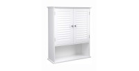 Armoire suspendue deux portes et une niche pour salle de bain coloris blanc collection CLEAN