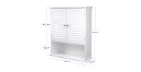 Armoire suspendue deux portes et une niche pour salle de bain coloris blanc collection CLEAN