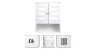 Armoire suspendue deux portes et une niche pour salle de bain coloris blanc collection CLEAN