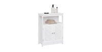 Placard deux portes style persienne et une niche pour salle de bain coloris blanc collection CLEAN