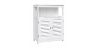 Placard deux portes style persienne et une niche pour salle de bain coloris blanc collection CLEAN