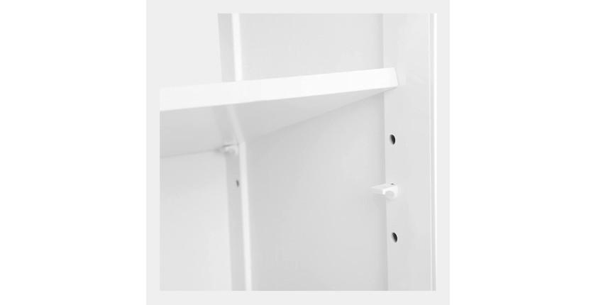 Placard deux portes style persienne et une niche pour salle de bain coloris blanc collection CLEAN