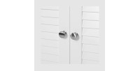 Placard deux portes style persienne et une niche pour salle de bain coloris blanc collection CLEAN
