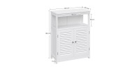 Placard deux portes style persienne et une niche pour salle de bain coloris blanc collection CLEAN