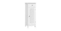 Meuble de rangement pour salle de bain un tiroir et une porte battante coloris blanc collection CLEAN
