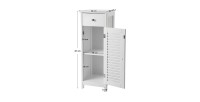 Meuble de rangement pour salle de bain un tiroir et une porte battante coloris blanc collection CLEAN