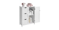 Meuble de rangement pour salle de bain trois tiroirs et une porte coloris blanc collection CLEAN