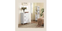Meuble de rangement pour salle de bain trois tiroirs et une porte coloris blanc collection CLEAN