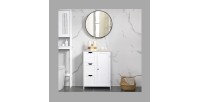 Meuble de rangement pour salle de bain trois tiroirs et une porte coloris blanc collection CLEAN