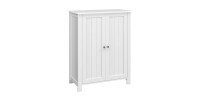 Placard de salle de bain collection CLEAN coloris blanc. Deux portes battantes