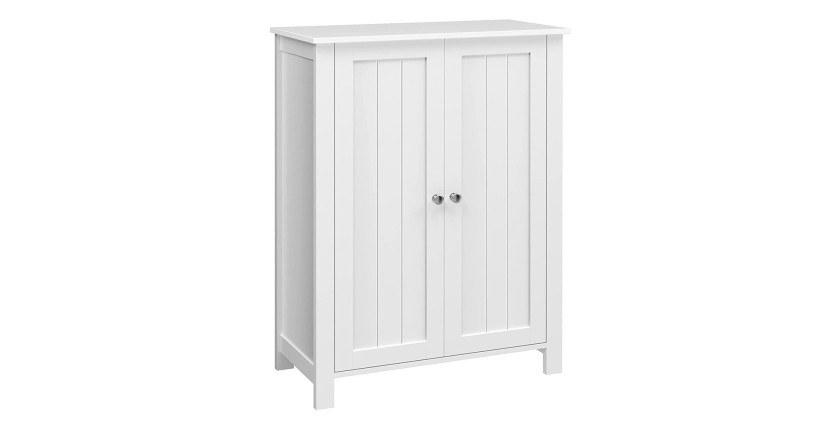 Placard de salle de bain collection CLEAN coloris blanc. Deux portes battantes