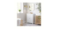 Placard de salle de bain collection CLEAN coloris blanc. Deux portes battantes