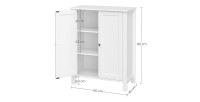 Placard de salle de bain collection CLEAN coloris blanc. Deux portes battantes