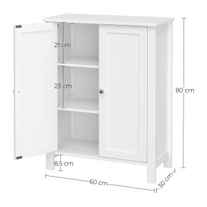 Placard de salle de bain collection CLEAN coloris blanc. Deux portes battantes