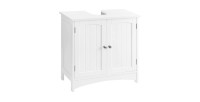 Ensemble de trois meubles de salle de bain collection CLEAN coloris blanc.
