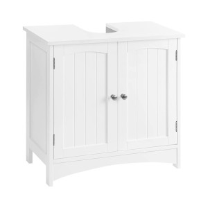 Ensemble de trois meubles de salle de bain collection CLEAN coloris blanc.