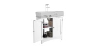 Ensemble de trois meubles de salle de bain collection CLEAN coloris blanc.