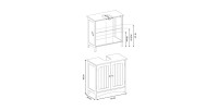 Ensemble de trois meubles de salle de bain collection CLEAN coloris blanc.