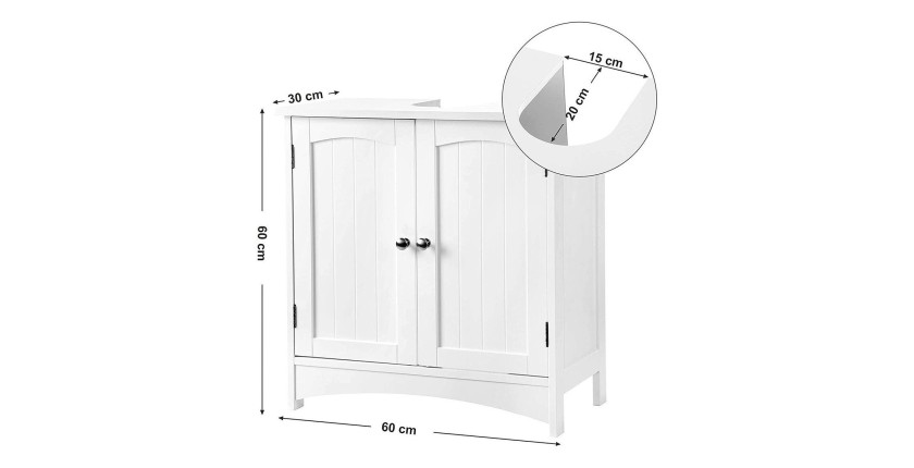 Ensemble de trois meubles de salle de bain collection CLEAN coloris blanc.