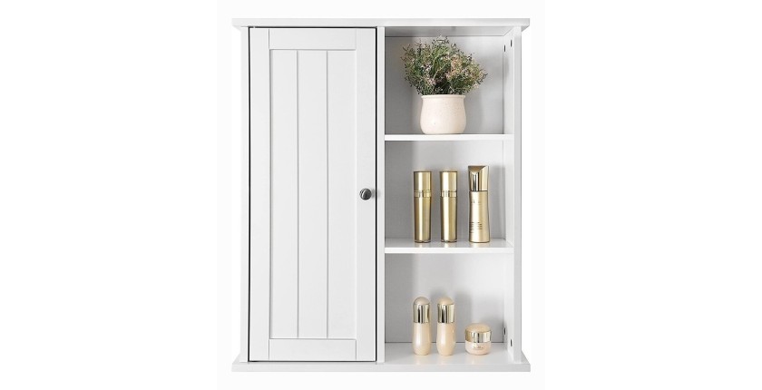 Ensemble de trois meubles de salle de bain collection CLEAN coloris blanc.