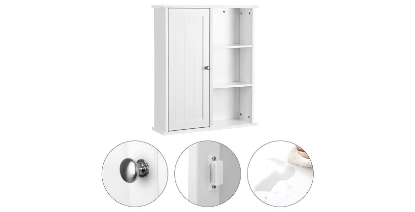 Ensemble de trois meubles de salle de bain collection CLEAN coloris blanc.