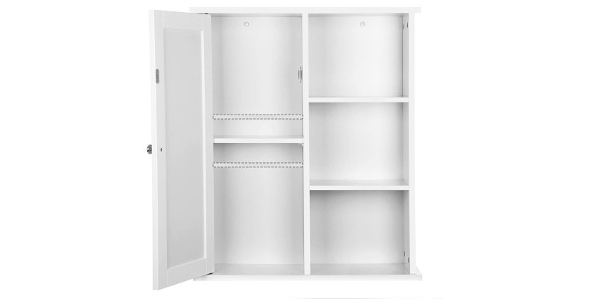 Ensemble de trois meubles de salle de bain collection CLEAN coloris blanc.