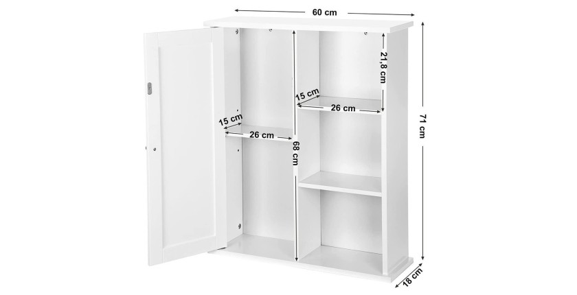 Ensemble de trois meubles de salle de bain collection CLEAN coloris blanc.