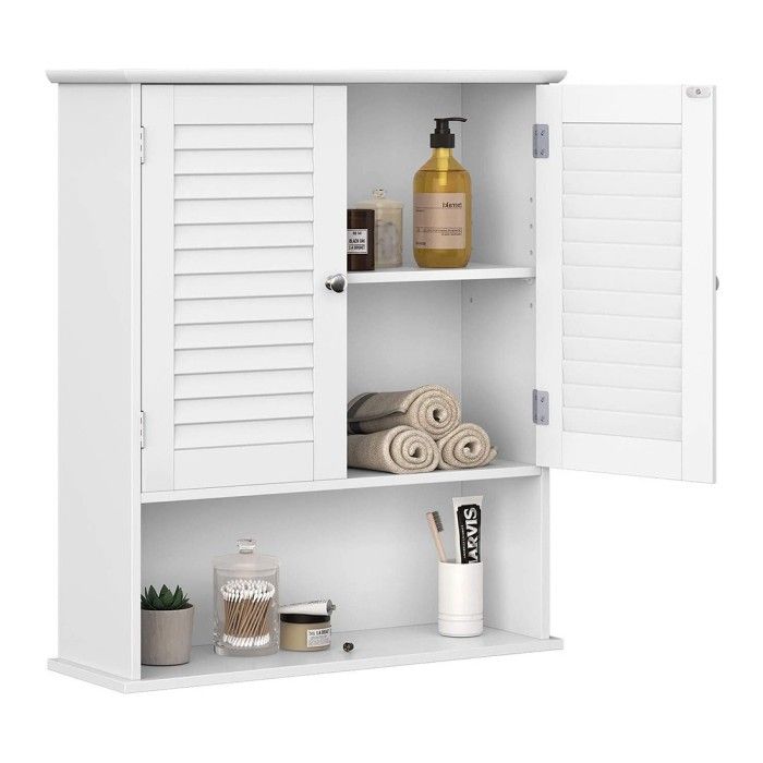 Ensemble de deux meubles de salle de bain collection CLEAN coloris blanc.