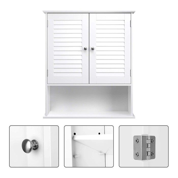 Ensemble de deux meubles de salle de bain collection CLEAN coloris blanc.