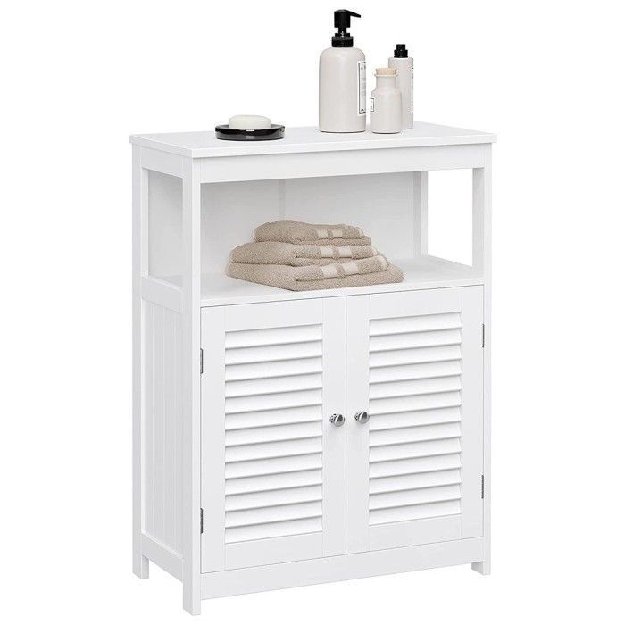 Ensemble de deux meubles de salle de bain collection CLEAN coloris blanc.