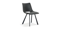Chaises de salle à manger en cuir PU noir MIMI