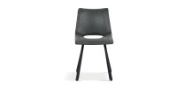 Chaises de salle à manger en cuir PU noir MIMI