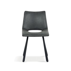 Chaises de salle à manger en cuir PU noir MIMI