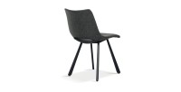 Chaises de salle à manger en cuir PU noir MIMI