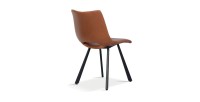 Chaises de salle à manger en cuir PU cognac MIMI