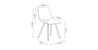 Chaises de salle à manger en cuir PU cognac MIMI