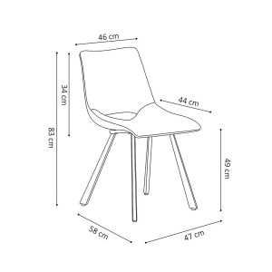 Chaises de salle à manger en cuir PU cognac MIMI